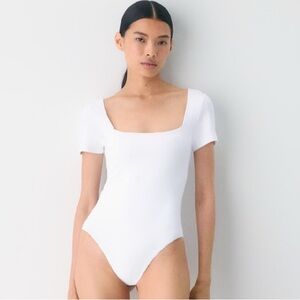 Aritzia Babaton Classic White Bodysuit size small